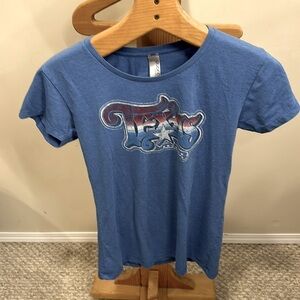 Size large, Texas Houston printed tee blue